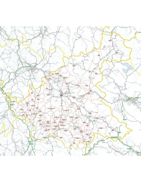 Carta stradale con CAP della provincia di Rieti jpg