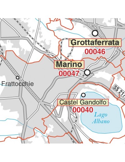 Carta stradale con CAP della provincia di Roma jpg