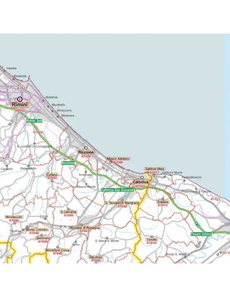 Carta stradale con CAP della provincia di Rimini jpg