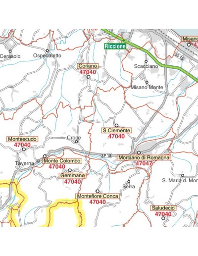 Carta stradale con CAP della provincia di...