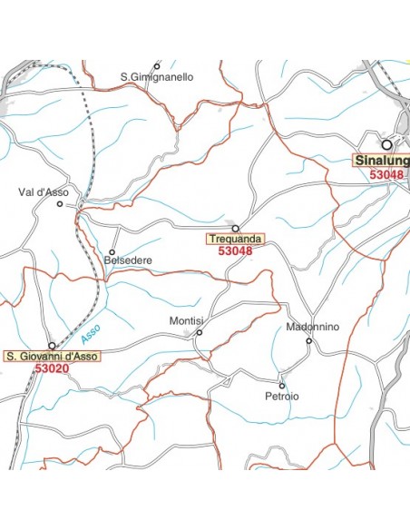 Carta stradale con CAP della provincia di Siena jpg