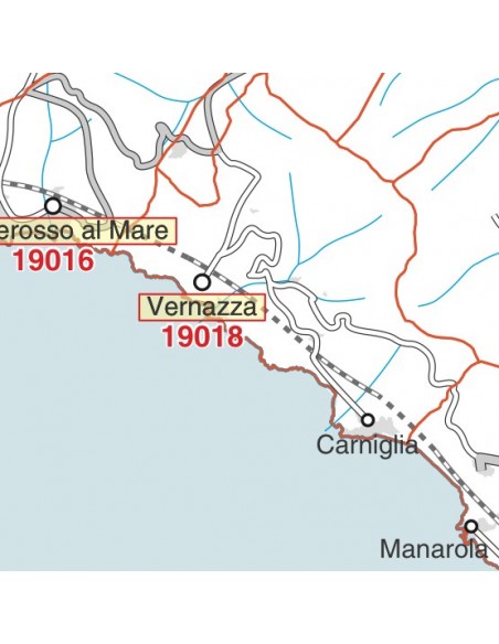 Carta stradale con CAP della provincia di La Spezia jpg