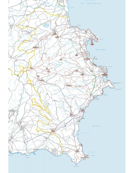 Carta stradale con CAP della provincia di Siracusa jpg