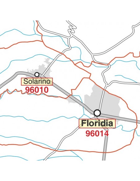 Carta stradale con CAP della provincia di Siracusa jpg