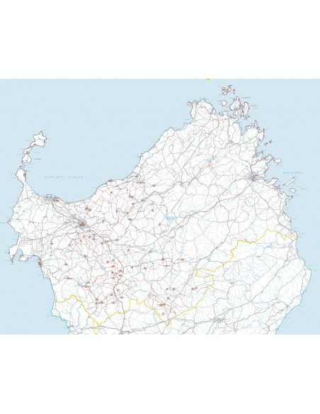 Carta stradale con CAP della provincia di Sassari jpg