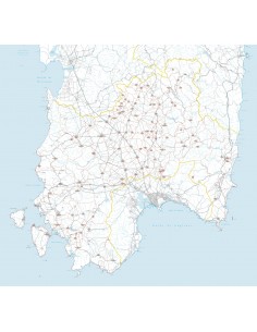 Carta stradale con CAP della provincia del Sud Sardegna jpg