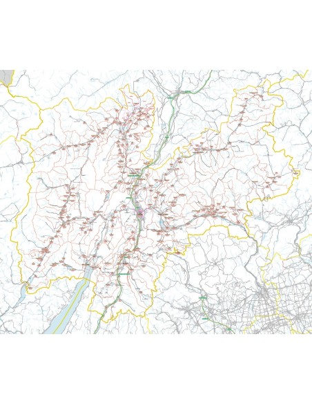 Carta stradale con CAP della provincia di Trento jpg