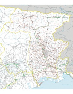 Carta stradale con CAP della provincia di Udine jpg