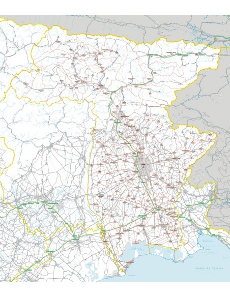 Carta stradale con CAP della provincia di Udine jpg