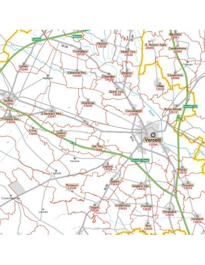 Carta stradale con CAP della provincia di...