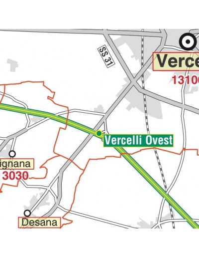 Carta stradale con CAP della provincia di...