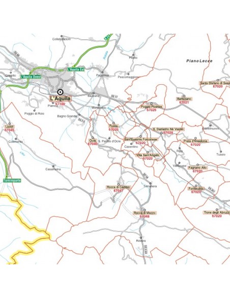 Carta stradale con CAP dell'Abruzzo jpg