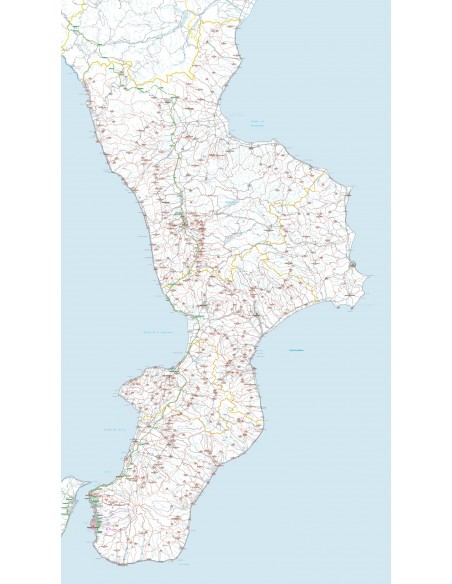 Carta stradale con CAP della Calabria jpg