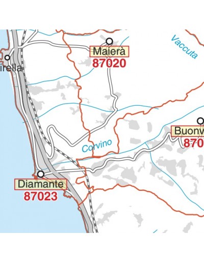 Carta stradale con CAP della Calabria jpg