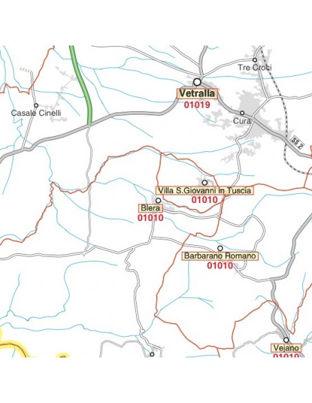 Carta stradale con CAP del Lazio jpg