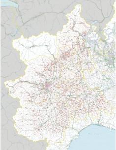 Carta stradale con CAP del Piemonte jpg