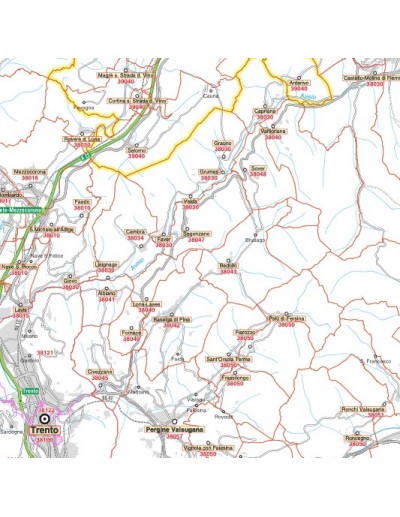 Carta stradale con CAP del Trentino Alto Adige jpg