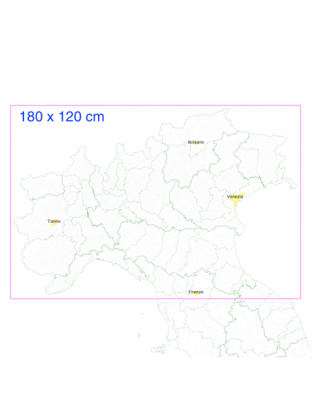 Mappa della Lombardia Magnetica 120x120 cm