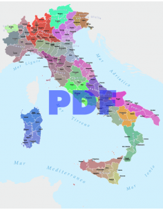 Mappa delle Regioni d'Italia pdf con rete autostradale