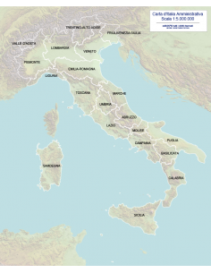 Mappa delle Regioni d'Italia pdf con rilievi 2