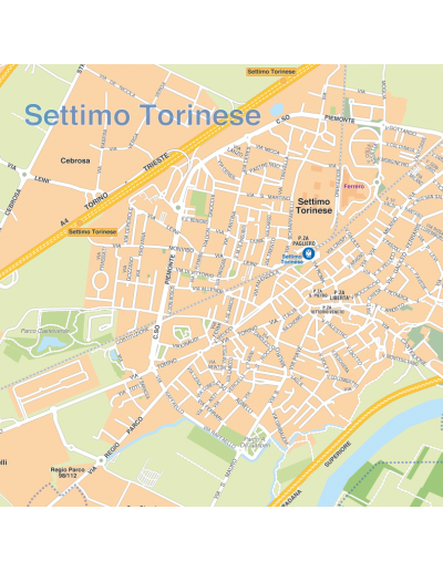 Mappa di Torino - PANNELLO 120x120 cm