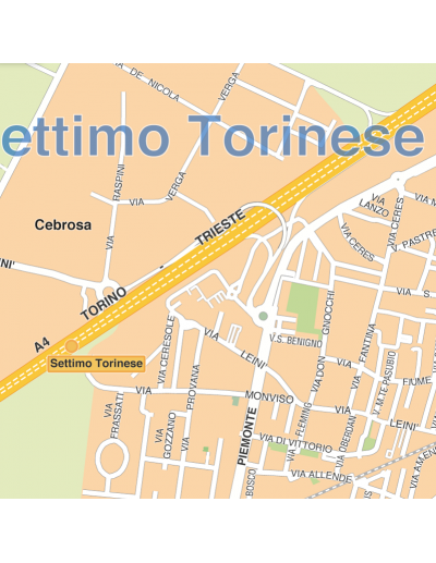 Mappa di Torino - PANNELLO 120x120 cm