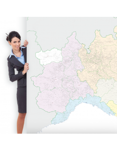 Mappa dei Comuni del Nord Italia 200x150 cm