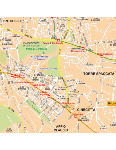 Mappa di Roma GRA - POSTER 120x120 cm