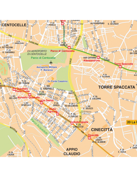 Mappa di Roma GRA - POSTER 120x120 cm