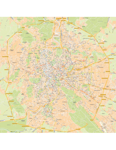 Mappa di Roma GRA - POSTER 120x120 cm