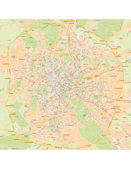 Mappa di Roma GRA - POSTER 120x120 cm