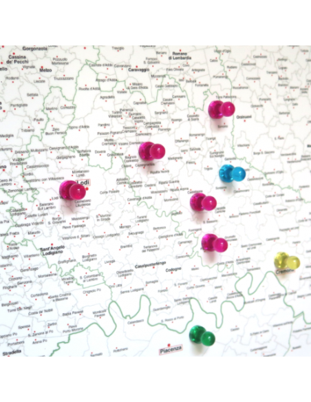 Mappa dei comuni del Lazio MAGNETICA 110x110 cm