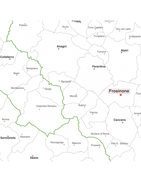 Mappa dei comuni del Lazio MAGNETICA 110x110 cm