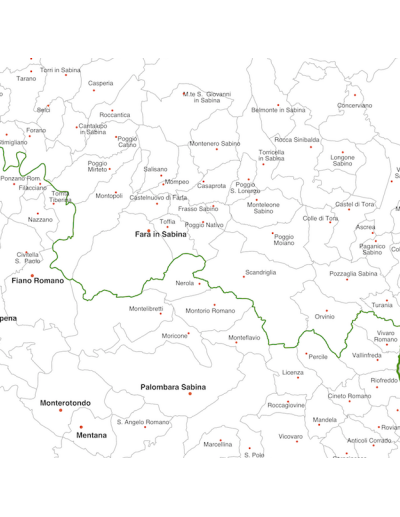 Mappa dei comuni del Lazio MAGNETICA 110x110 cm