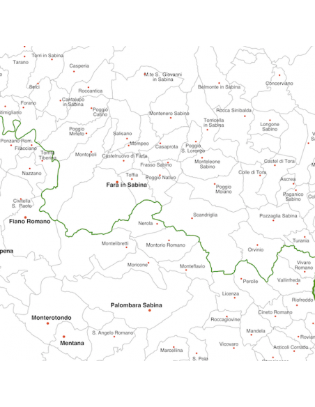 Mappa dei comuni del Lazio MAGNETICA 110x110 cm