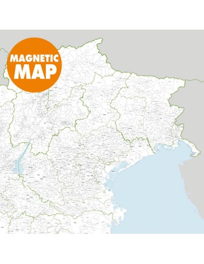 Mappa dei Comuni del Triveneto MAGNETICA - 120 x 120 cm