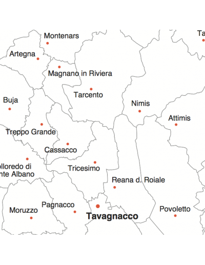 Mappa dei Comuni del Triveneto MAGNETICA - 120...