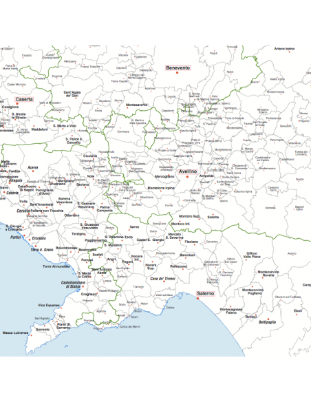 Mappa dei comuni della Campania MAGNETICA 110x110 cm