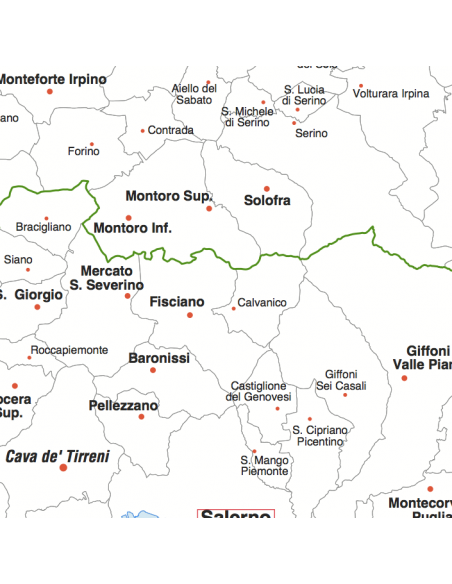 Mappa dei comuni della Campania - PANNELLO 110x110 cm