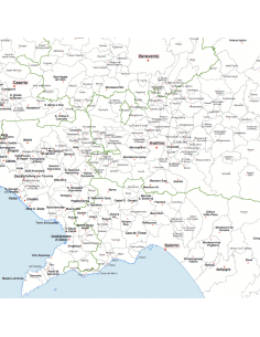 Mappa dei comuni della Campania - PANNELLO 110x110 cm 2