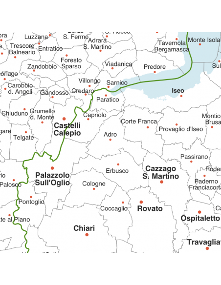 Mappa dei comuni della Lombardia - PANNELLO 110x110 cm