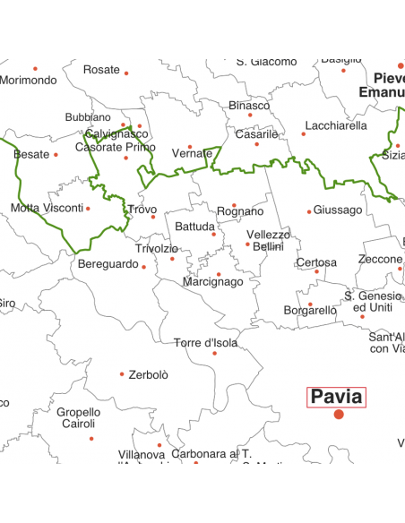 Mappa dei comuni della Lombardia - PANNELLO 110x110 cm