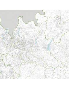 Mappa dei comuni della Lombardia - PANNELLO 110x110 cm