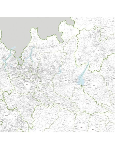 Mappa dei comuni della Lombardia - PANNELLO 110x110 cm