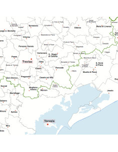 Mappa dei Comuni del Triveneto - PANNELLO 120x120 cm 2