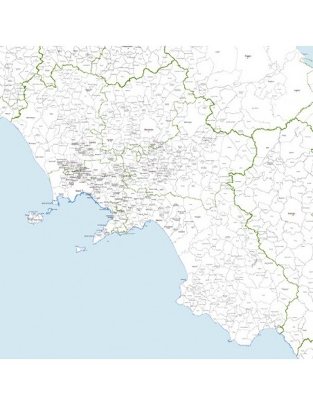 Mappa dei comuni della Campania - PANNELLO 110x110 cm
