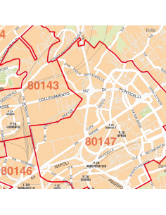Mappa di Napoli jpg 1:50.000 con CAP 2