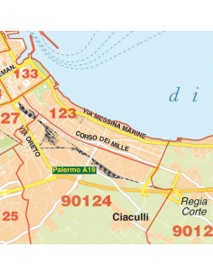 Mappa di Palermo jpg 1:100.000 con CAP 2