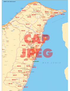 Mappa di Messina jpg 1:100.000 con CAP
