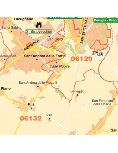 Mappa di Perugia jpg 1:100.000 con CAP 2